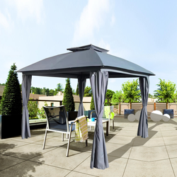 Павильон GIARDINO CLUB 2,9x2,9x2,65м со шторами, серый, Арт. LZ-12929