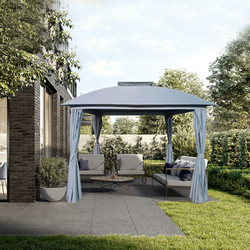 Павильон GIARDINO CLUB 2,9x2,9x2,65м со шторами, серый, Арт. LZ-12929