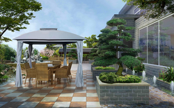 Павильон GIARDINO CLUB 2,9x2,9x2,65м со шторами, серый, Арт. LZ-12929