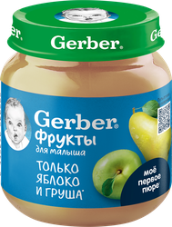 Изображение товара Пюре GERBER Яблоко и груша, с 5 месяцев, 125г