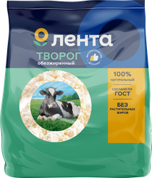 Изображение товара Творог ЛЕНТА обезжиренный, без змж, 200г