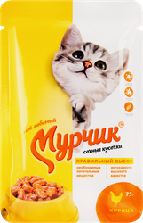 Изображение товара Корм консервированный для кошек МУРЧИК с курицей, 75г