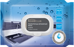 Полотенца влажные HOMECLUB Maxi 18х25см, универсальные, с тиснением соты, 60шт