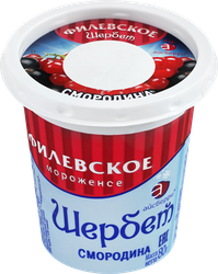 Мороженое АЙСБЕРРИ Филевское щербет смородина 1%, без змж, пластиковый стаканчик, 80г