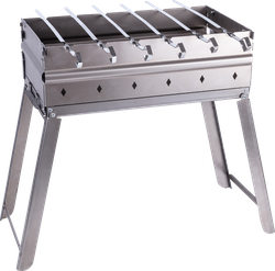 Изображение товара Мангал с 6 шампурами FORESTER 45х25см толщина 0,8мм со складными ножками, в кейсе, Арт. BC-783M