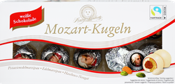 Изображение товара Конфеты шоколадные LAMBERTZ Mozart-Kugeln с марципановой начинкой, со вкусом фисташки, 200г