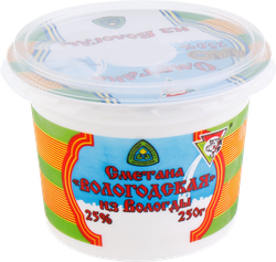 Изображение товара Сметана ИЗ ВОЛОГДЫ Вологодская 25%, без змж, 250г