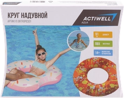 Круг для плавания надувной ACTIWELL d=91см, Арт. BrTropics01