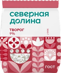 Творог СЕВЕРНАЯ ДОЛИНА 9%, без змж, 300г