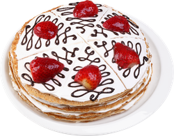 Изображение товара Торт ЛЕНТА FRESH Блинный со сливочно-творожным кремом вишневой начинкой, весовой