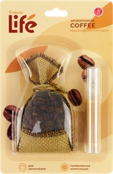 Ароматизатор автомобильный ЛЕНТА Life Coffee, мешочек с зернами, Арт.  10038