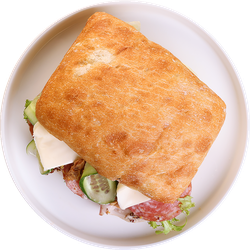 Брускетта ЛЕНТА FRESH с карбонадом, салями и горчичным соусом, 250г