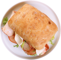 Брускетта ЛЕНТА FRESH с сочным куриным филе и горчичным соусом, 250г