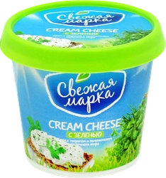 Крем СВЕЖАЯ МАРКА Cream Cheese с творогом c зеленью 55%, с змж, 140г