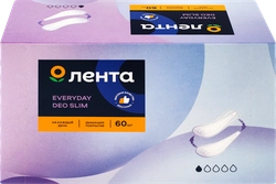 Прокладки гигиенические ЛЕНТА Everyday Deo Slim для ежедневного использования, 60шт