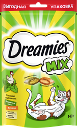 Изображение товара Лакомство для взрослых кошек DREAMIES с мятой и курицей, 140г