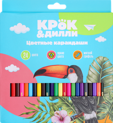 Набор цветных карандашей КРОК&ДИЛЛИ, Арт. LTA027, 24шт