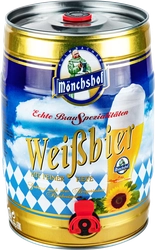 Пиво светлое MONCHSHOF Weissbier нефильтрованное пастеризованное 5,4%, 5л