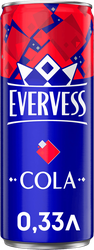 Напиток EVERVESS Кола сильногазированный, 0.33л
