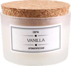Свеча ароматическая HOMECLUB Vanilla в стеклянной банке, парафин, Арт. TLXXH