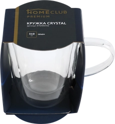 Кружка HOMECLUB Crystal с двойной стенкой, 310мл, стекло, Арт. KTDW0152