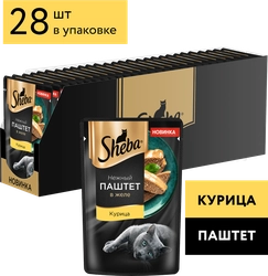 Корм консервированный для кошек SHEBA Нежный паштет в желе Курица, 75г