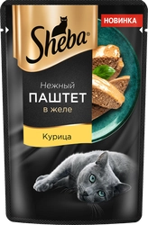 Корм консервированный для кошек SHEBA Нежный паштет в желе Курица, 75г