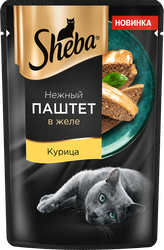 Корм консервированный для кошек SHEBA Нежный паштет в желе Курица, 75г