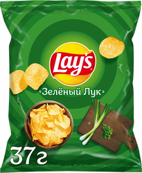 Изображение товара Чипсы картофельные LAY'S со вкусом молодого зеленого лука, 37г