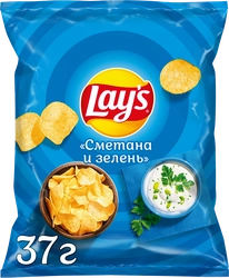 Чипсы картофельные LAY'S со вкусом сметаны и зелени, 37г