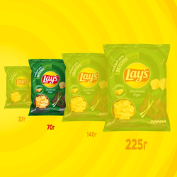 Чипсы картофельные LAY'S со вкусом молодого зеленого лука, 70г