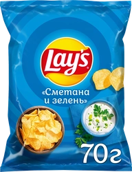 Чипсы картофельные LAY'S со вкусом сметаны и зелени, 70г