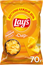 Изображение товара Чипсы картофельные LAY'S со вкусом сыра, 70г