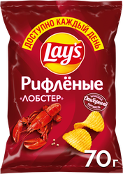 Изображение товара Чипсы картофельные LAY'S Рифленые со вкусом лобстера, 70г