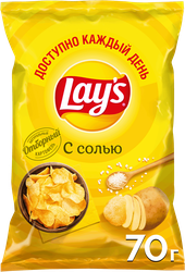 Изображение товара Чипсы картофельные LAY'S с солью, 70г