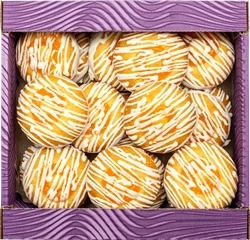 Печенье бисквитное DELISSE Печенюш Апельсиныч, в белой глазури, 450г