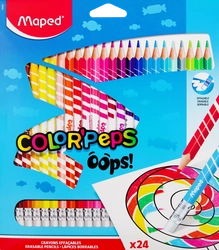 Карандаши цветные MAPED Color'Peps пластиковые, 24 цвета, с ластиком, Арт. 832824