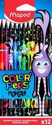 Карандаши цветные MAPED Color'Peps смываемые, 12 цветов, Арт. 862612