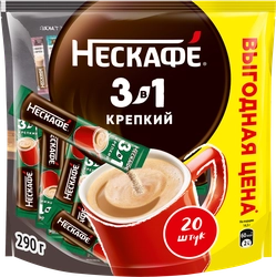 Напиток кофейный NESCAFE Крепкий 3в1 натуральный, 290г