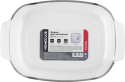 Изображение товара Форма для запекания HOMECLUB Fornello 35x23х6см, прямоугольная, жаропрочное стекло, Арт. RGC-4 2,7л