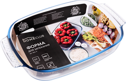 Форма для запекания HOMECLUB Fornello 35x23х6см, прямоугольная, жаропрочное стекло, Арт. RGC-4 2,7л
