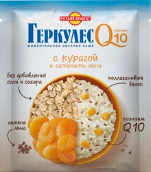 Каша овсяная ГЕРКУЛЕС Q10, с курагой и семенами льна, 35г