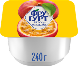 Изображение товара Йогурт ФРУГУРТ Персик, маракуйя 2%, без змж, 240г