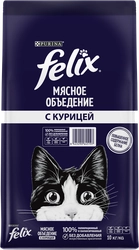 Корм сухой для кошек FELIX Мясное объедение с курицей, 10кг