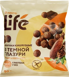 Готовый завтрак ЛЕНТА LIFE Шарики в шоколадной глазури, 50г