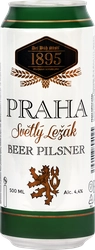 Пиво светлое PRAHA Svetly Lezak Beer Pilsne фильтрованное пастеризованное 4,4%, 0.5л