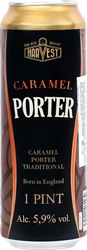 Пиво темное HARVEST Caramel Porter фильтрованное пастеризованное 5,9%, 0.568л