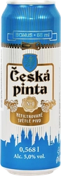 Пиво светлое CESKA PINTA №1 Nefiltrovane Svetle pivo нефильтрованное пастеризованное 5%, 0.568л