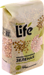 Крупа гречневая ЛЕНТА LIFE зеленая, 450г