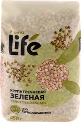 Крупа гречневая ЛЕНТА LIFE зеленая, 450г